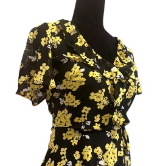 🌼 Michael Kors Floral Ruffle Midi Dress – Size Small - Picture 6 of 7